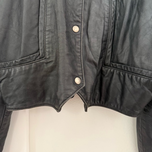 Joseph Alexander Vintage Black Studded Leather Jacket size 8 - Picture 6 of 10